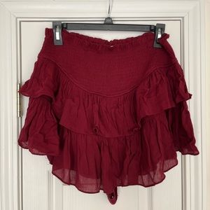 Burgundy red Mustard Seed skort